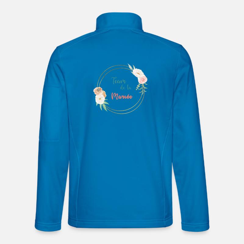 Team de la mariée - frame or et fleurs Veste en tissu softshell Unisexe