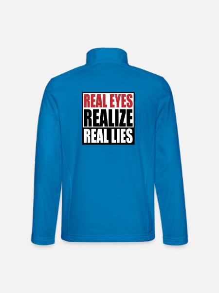réaliser de vrais yeux reall mensonges | Couleurs modifiables - Veste en tissu softshell Unisexe - bleu clair - Dos