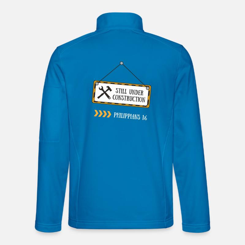 Noch im Bau – Philipper 1,6 - Unisex Softshelljacke - Lichtblau