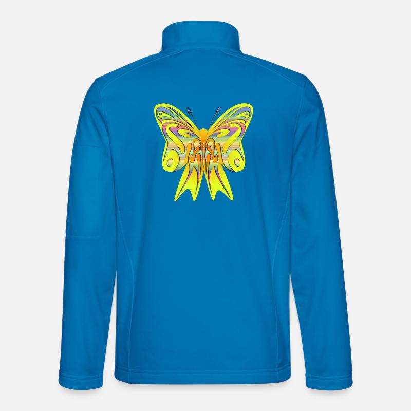 Bunter Neon Schmetterling auf Schleife Unisex Softshelljacke