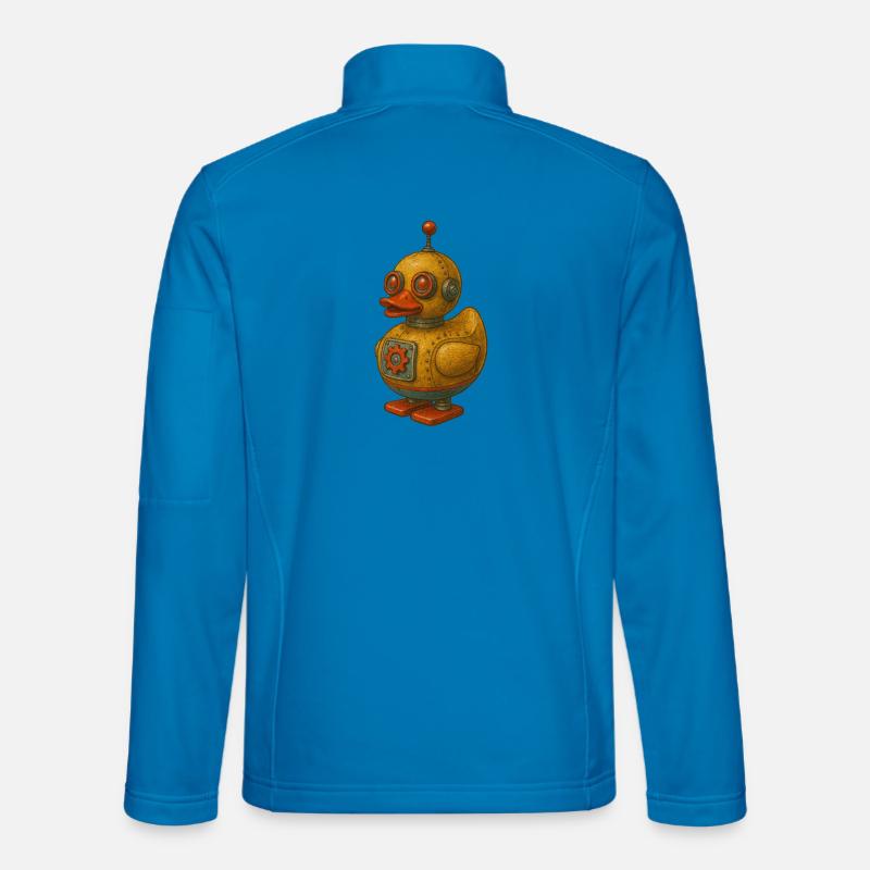 Retro Blech Roboter Ente - Unisex Softshelljacke - Lichtblau