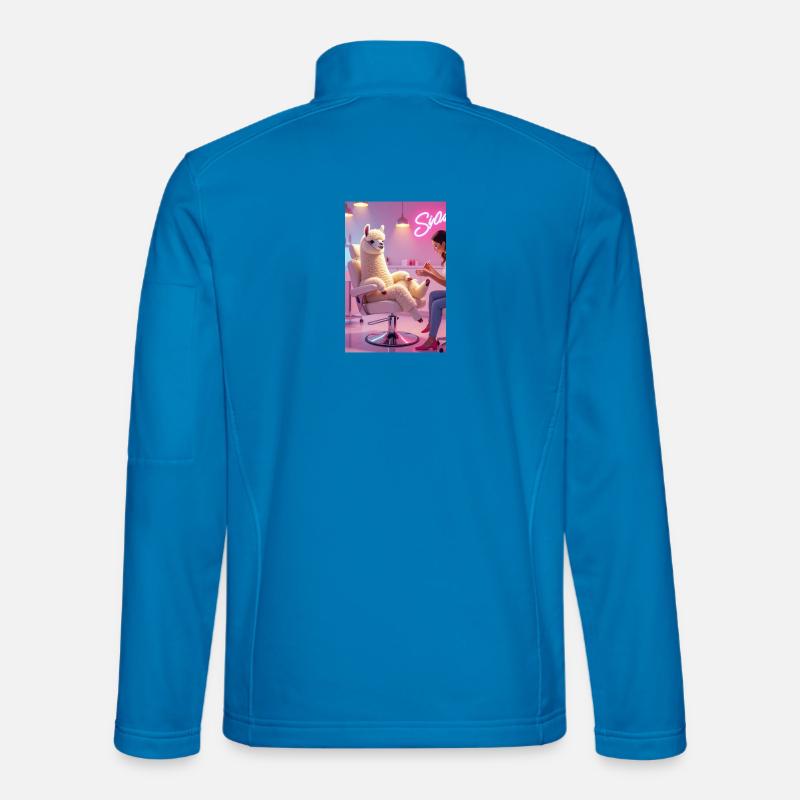 Lyrical Llama in Modern Salon - Unisex Softshell Jacket - light blue