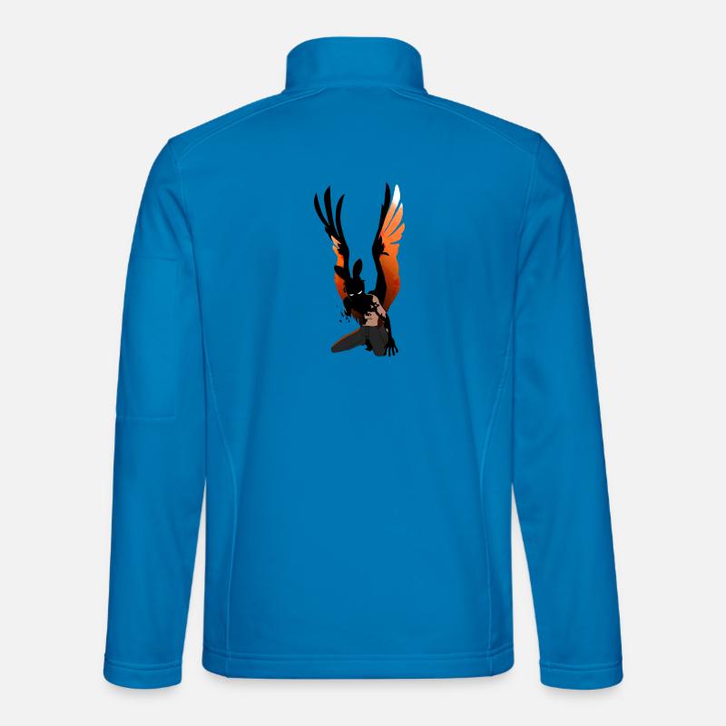 Flame Wing Warrior Figure Unisex Softshell Jacket