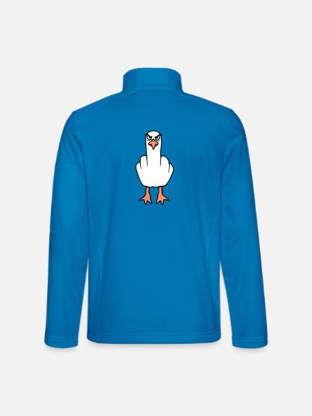 Möwe Mittelfinger Beleidigung Stinkefinger frech - Unisex Softshelljacke - Lichtblau - Hinten