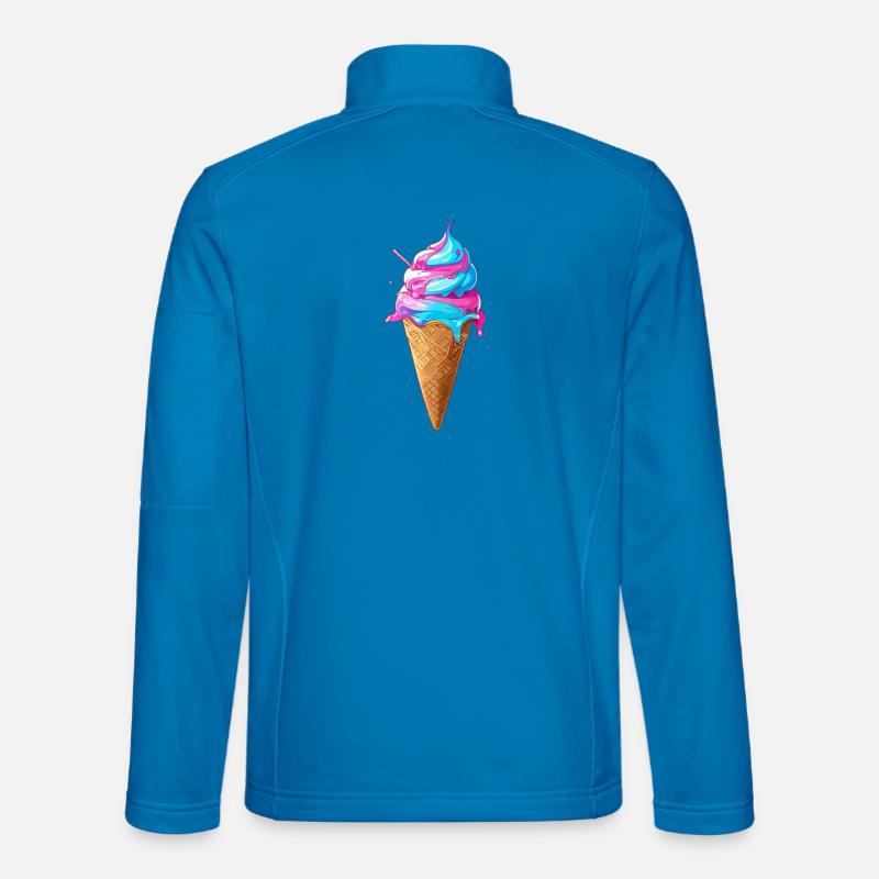 Délicieuse crème glacée | Cornet de crème glacée Synthwave Veste en tissu softshell Unisexe