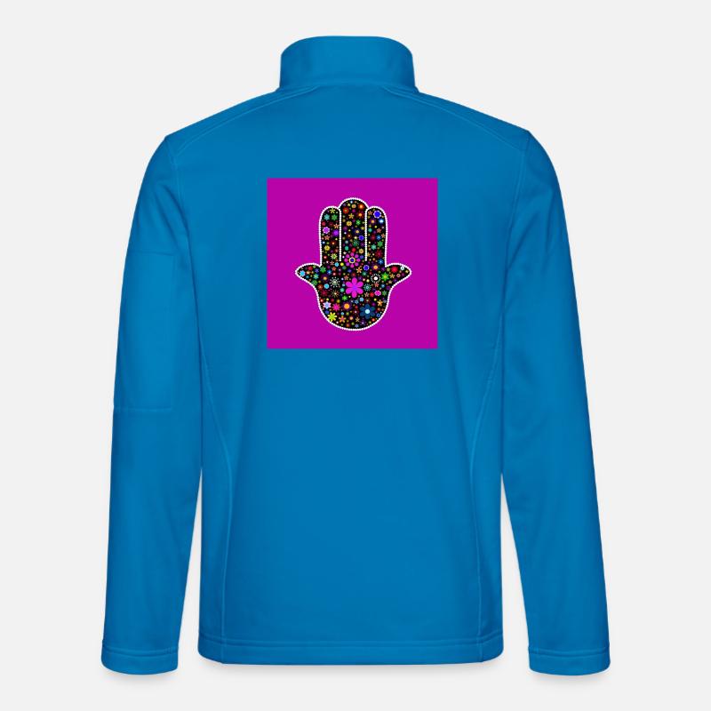 Main de Fatima aux Fleurs Colorées Veste en tissu softshell Unisexe