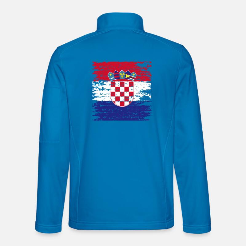 Authentic Croatian Flag Crest - Unisex Softshell Jacket - light blue