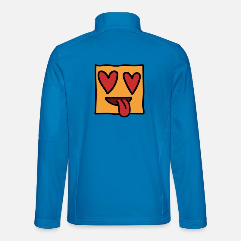 Funny Emoticon Expression Kawaii Square Face Unisex Softshell Jacket