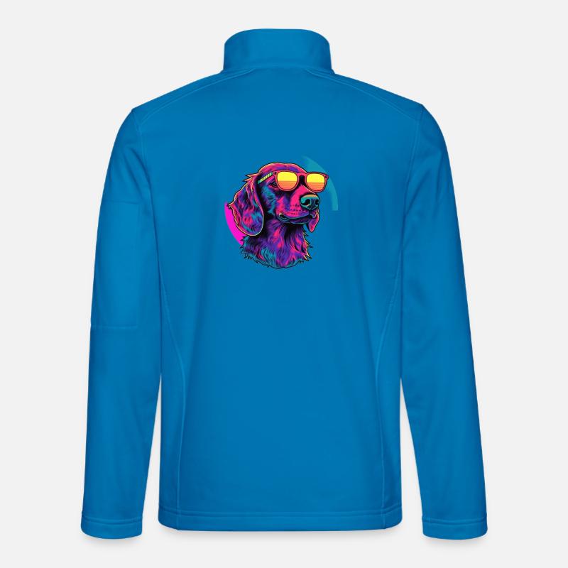 Neon Hund mit Sonnenbrille - Unisex Softshelljacke - Lichtblau