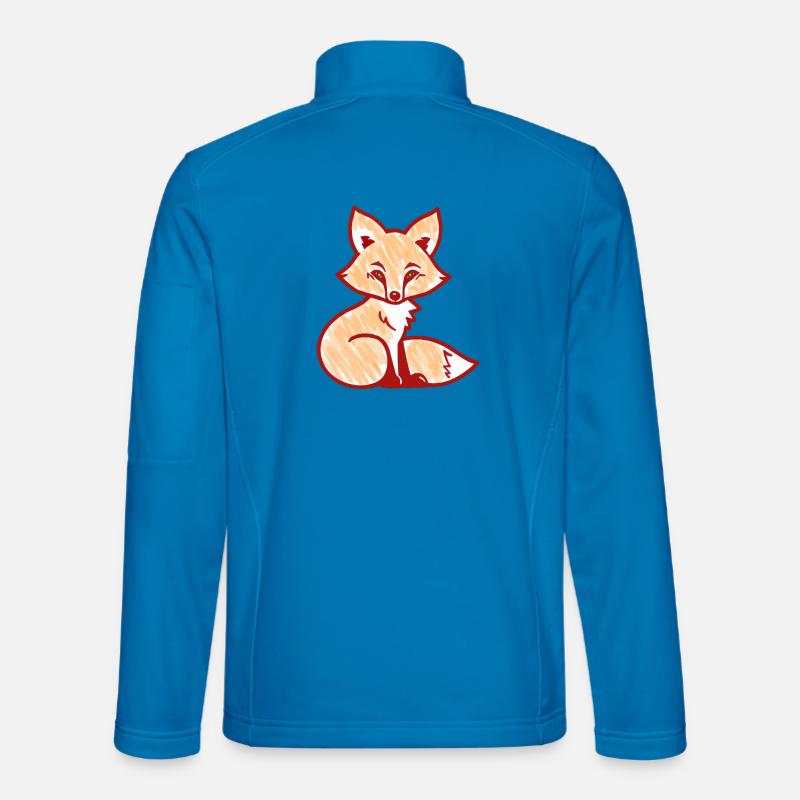 Red Fox (Red) - Unisex Softshell Jacket - light blue