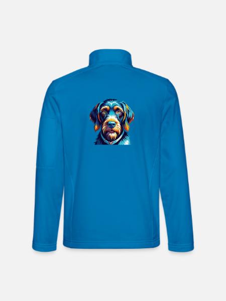 Deutsche Drahthaar Hund Rasse Karikatur Kawaii - Unisex Softshelljacke - Lichtblau