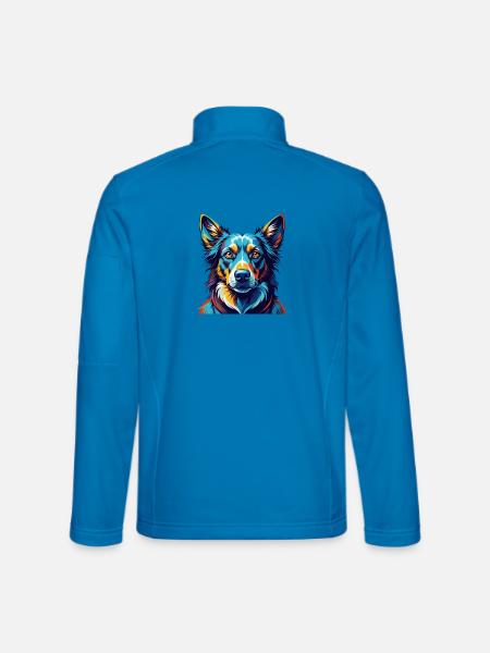 Uruguayan Cimarron Dog Breed Cartoon Kawaii - Unisex Softshell Jacket - light blue