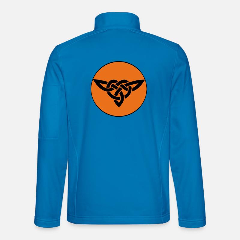 Orangefarbener keltischer Vogel - Unisex Softshelljacke - Lichtblau
