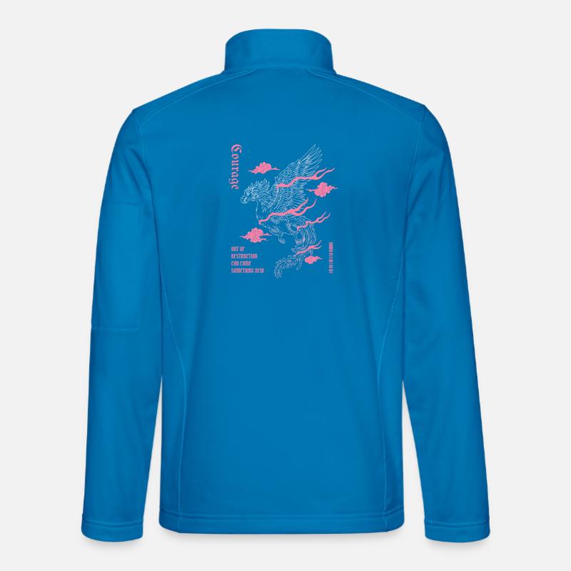 Courage – Phoenix Rebirth Design - Unisex Softshell Jacket - light blue