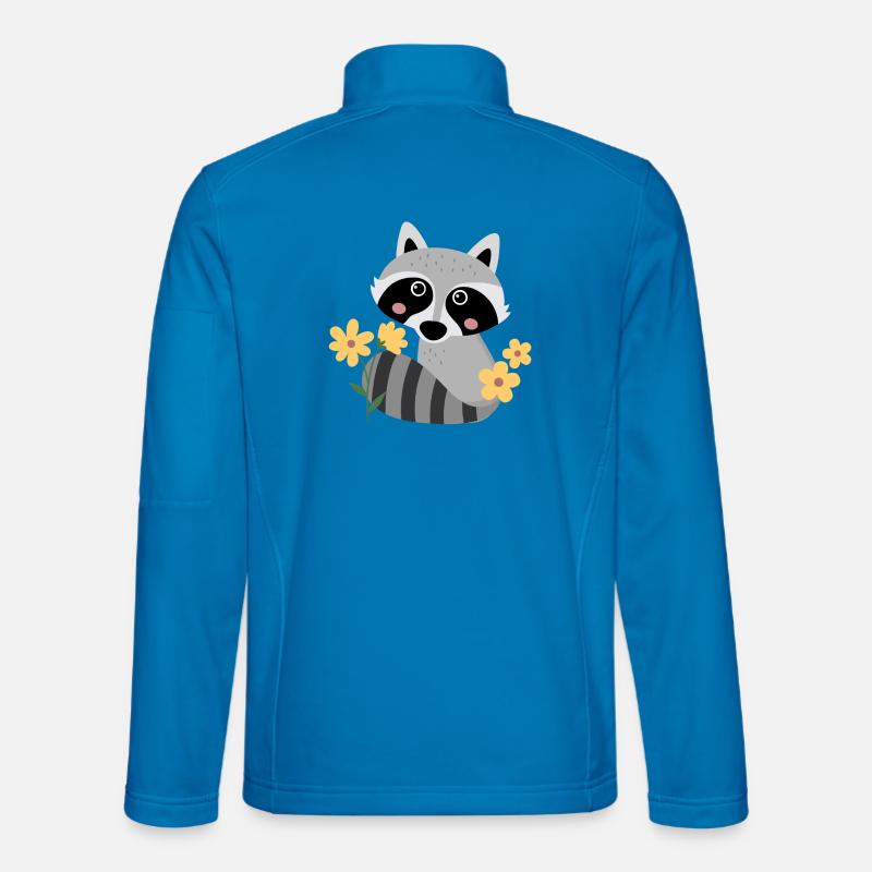 Little raccoon with flowers - Unisex Softshell Jacket - light blue