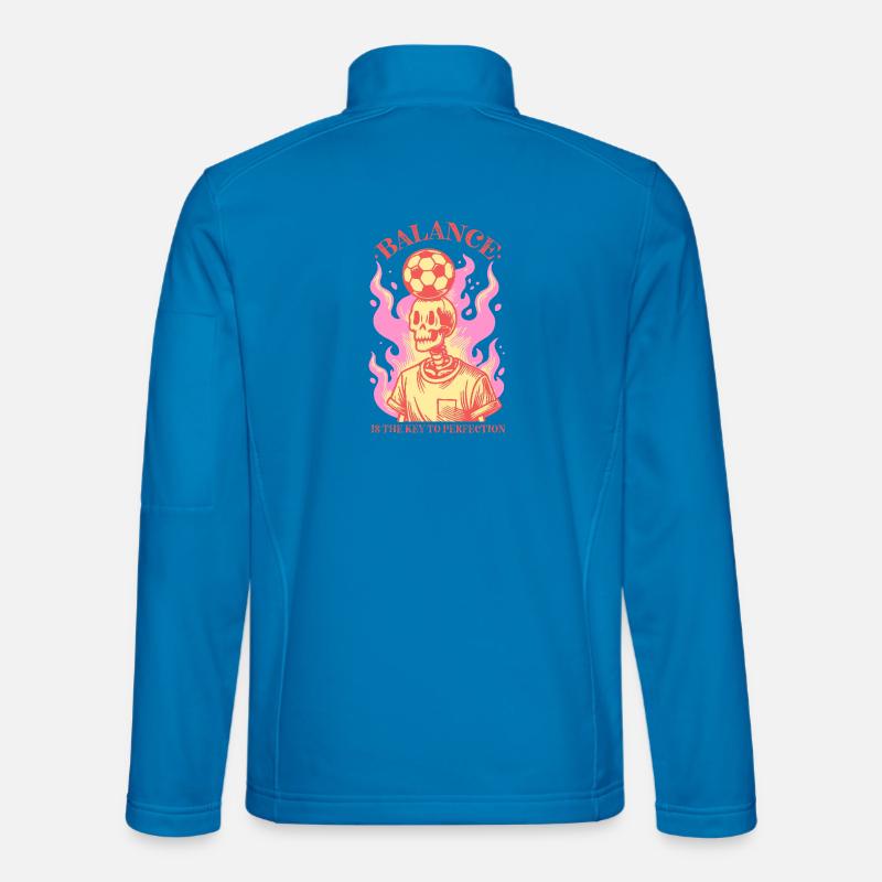 Balance & Flames – Fußballkunst mit Schädel - Unisex Softshelljacke - Lichtblau