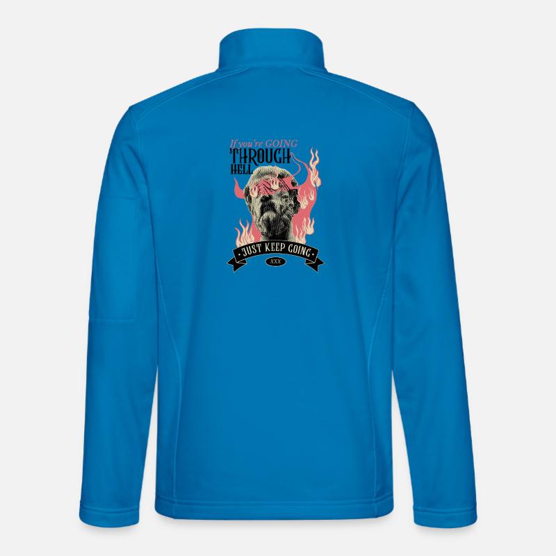 Through hell? Continue! - Unisex Softshell Jacket - light blue