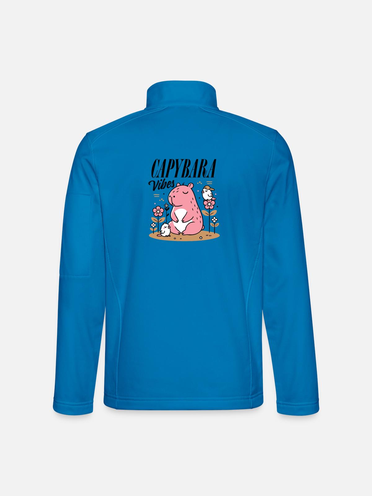 Entspanntes Capybara mit Freunden - Unisex Softshelljacke - Lichtblau - Hinten