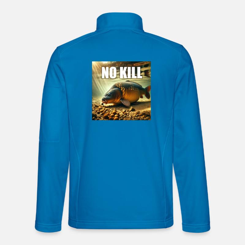Carpe cuire qui déguste ses bouillettes - Veste en tissu softshell Unisexe - bleu clair