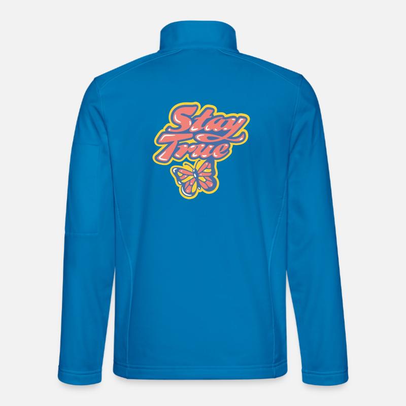 Stay True – Buntes Retro-Design - Unisex Softshelljacke - Lichtblau