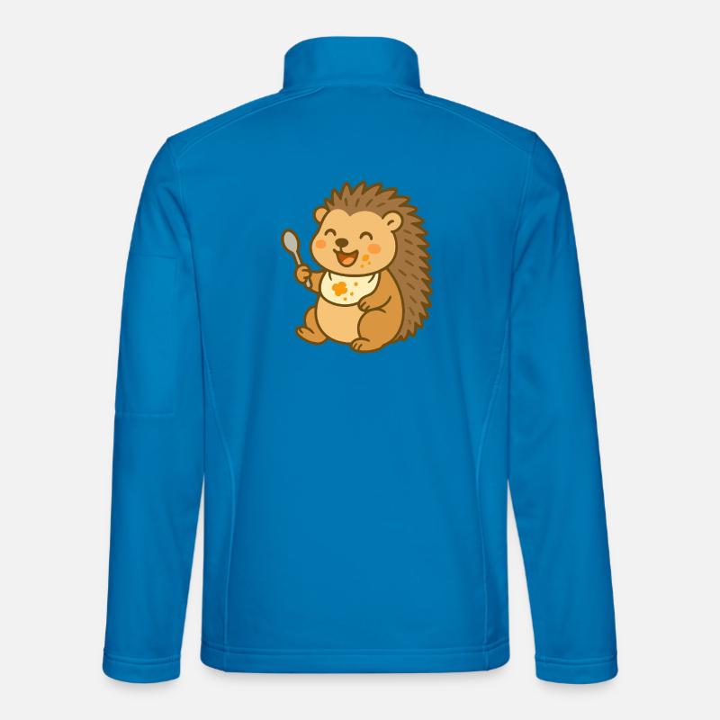 Igelbaby beim Brei futtern - Unisex Softshelljacke - Lichtblau