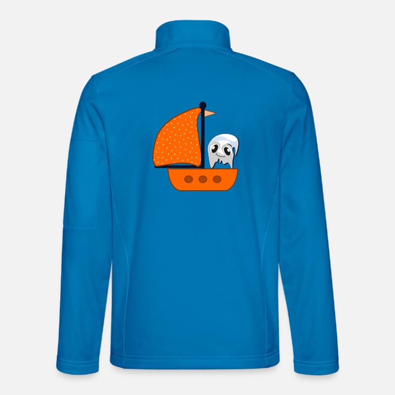 Kids Sailing boat Halloween Ghosts - Unisex Softshell Jacket - light blue