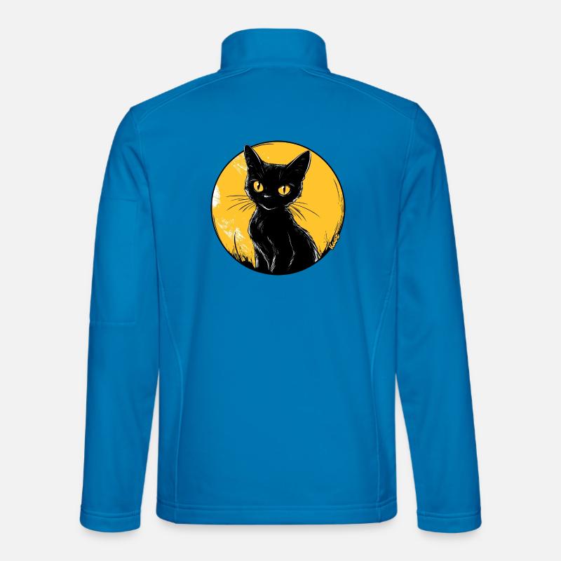 Goldene Mondscheinkatze Illustration - Unisex Softshelljacke - Lichtblau