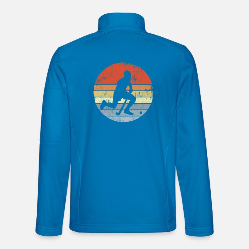 Field Hockey Player Drawing - Unisex Softshell Jacket - light blue