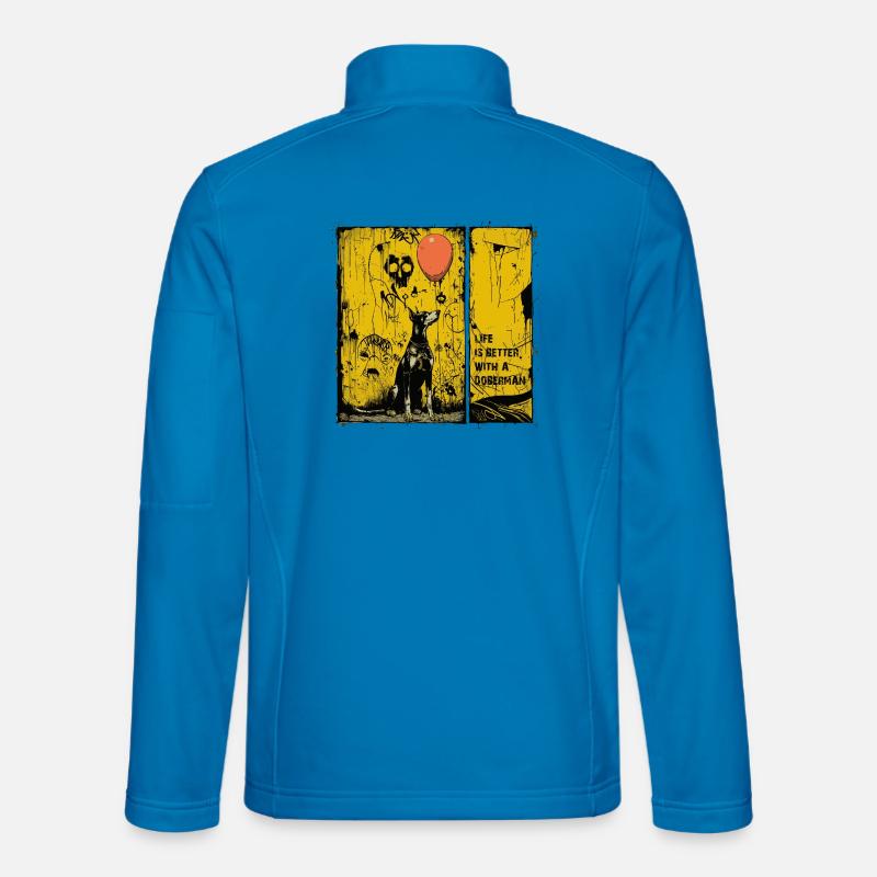Life is Better with a Doberman | Comic Noir Style Unisex Softshell Jacket
