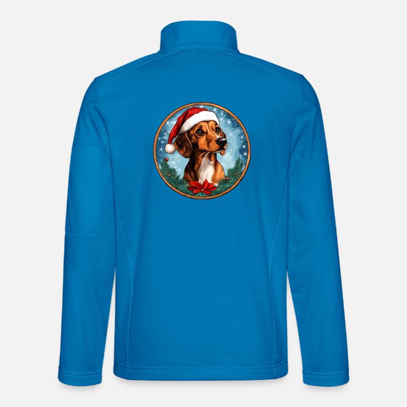 Dackel Weihnachtsmann - Unisex Softshelljacke - Lichtblau