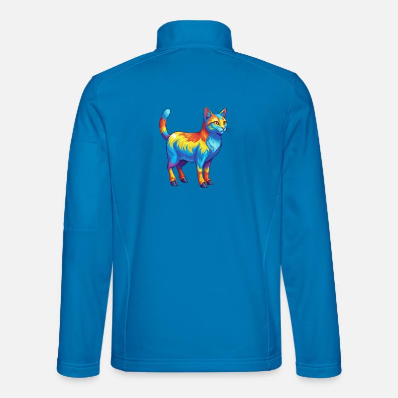 Bunte Katzen-Regenbogen-Pop-Art-Aquarell - Unisex Softshelljacke - Lichtblau