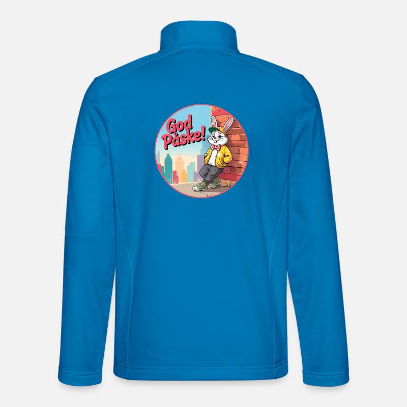 Easter Bunny in Urban Landscape - - Unisex Softshell Jacket - light blue