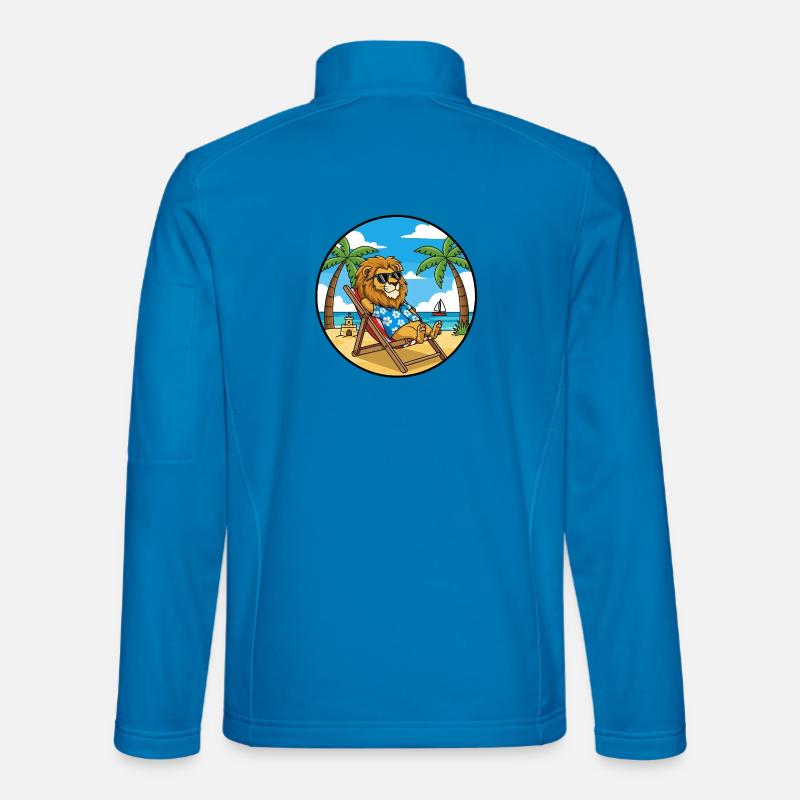Coole Lion Beach Urlaubs-Sommerstimmung - Unisex Softshelljacke - Lichtblau