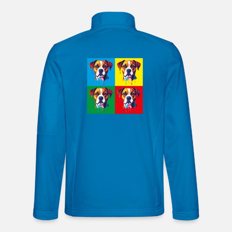 Pop-Art Hund Vierfarbig Unisex Softshelljacke
