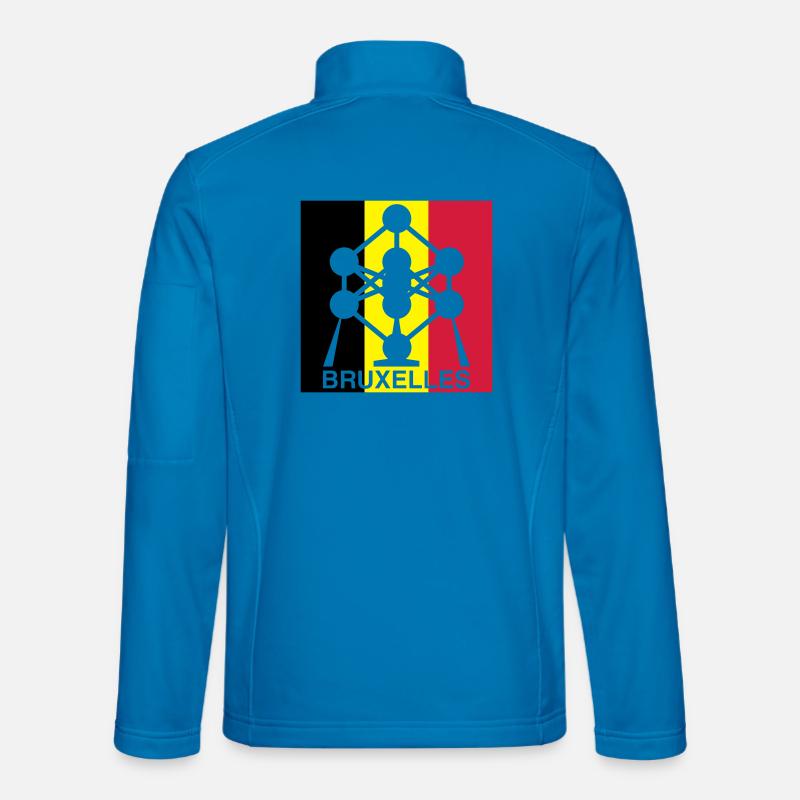 Atomium Brussels – Belgian Flag Square Design - Unisex Softshell Jacket - light blue