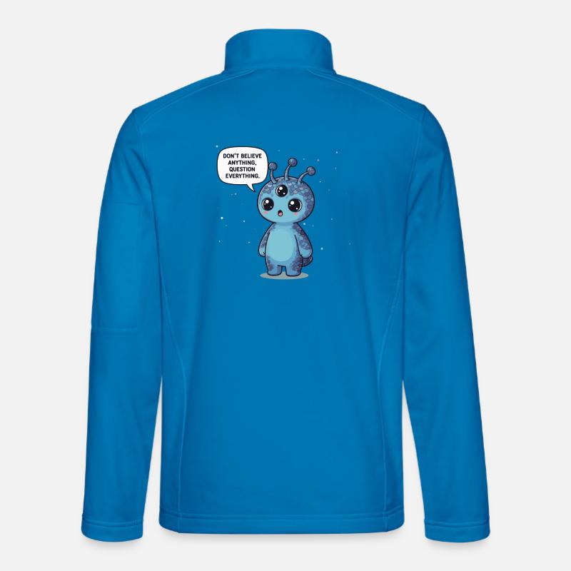 Niedlicher Alien: Statement - Alles hinterfragen - Unisex Softshelljacke - Lichtblau