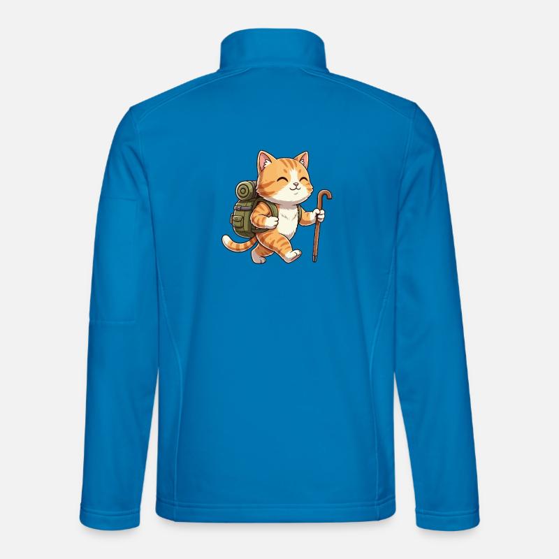 Niedliche Wanderkatze-Kätzchen-Trekkingkunst - Unisex Softshelljacke - Lichtblau