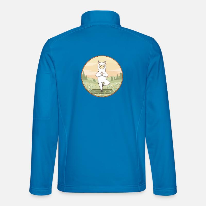 Yoga Llama Alpaca Doing Tree Pose - Unisex Softshell Jacket - light blue
