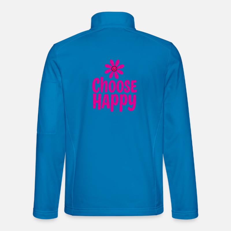 Choose Happy Smiling Flower Positivity - Unisex Softshell Jacket - light blue
