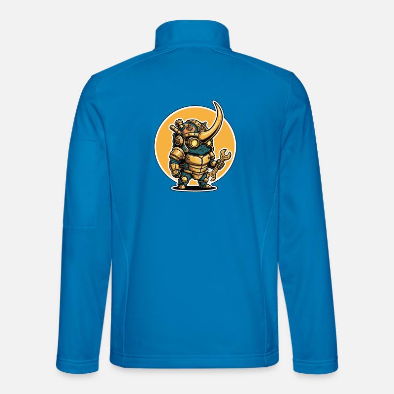 Scarab Rhinoceros Steampunk Engineer Key - Unisex Softshell Jacket - light blue