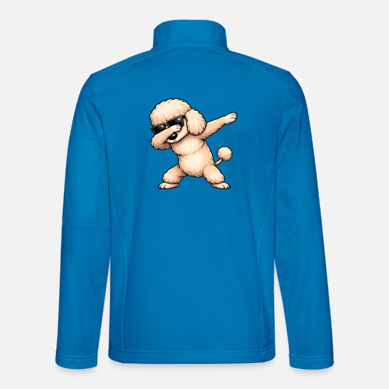 Caniche en train de dobber - Veste en tissu softshell Unisexe - bleu clair
