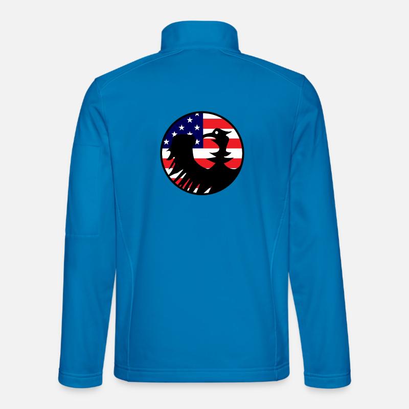 Eagle Flag USA Silhouette - Unisex Softshell Jacket - light blue