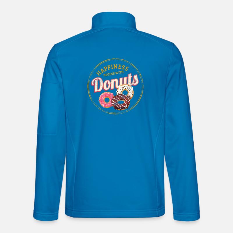 Donut Pastry Vintage Cake Doughnut Design - Unisex Softshell Jacket - light blue