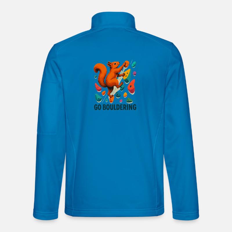 Squirrel Go Bouldering – Climbing Motivation - Unisex Softshell Jacket - light blue
