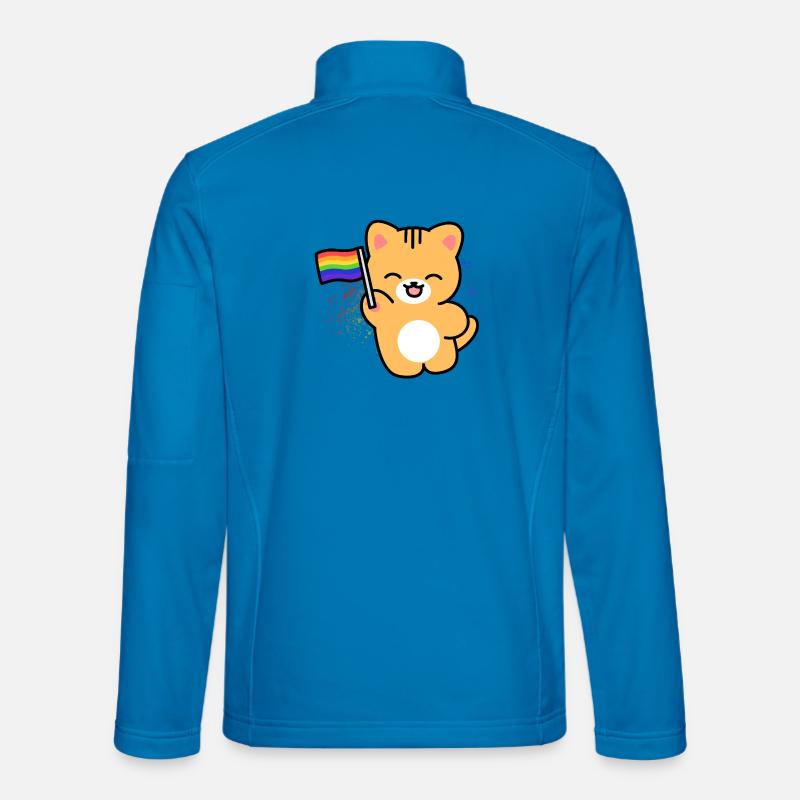Kätzchen mit Pride-Fahne - Unisex Softshelljacke - Lichtblau
