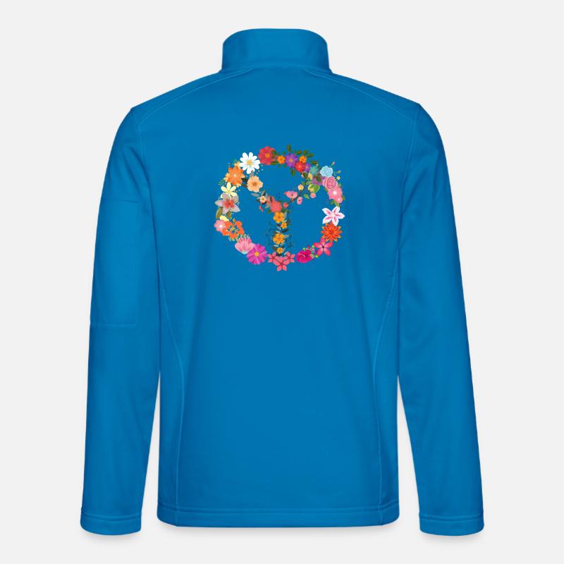Flower Power Peace Symbol - Unisex Softshell Jacket - light blue