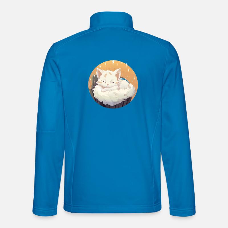 Chat endormi en cercle - Veste en tissu softshell Unisexe - bleu clair