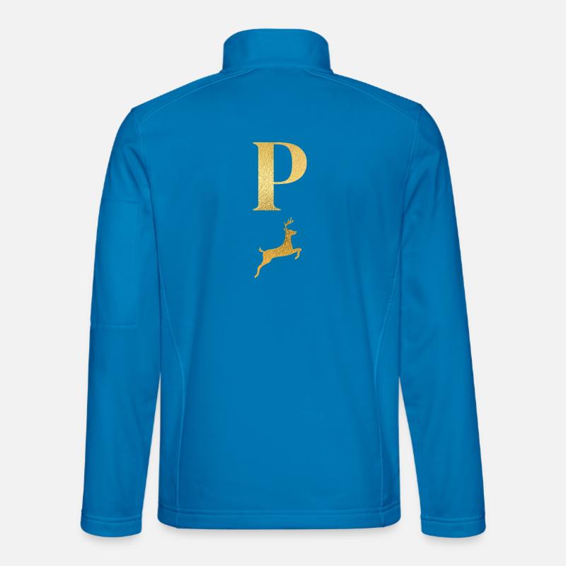 Letter p golden deer - gift idea - Unisex Softshell Jacket - light blue