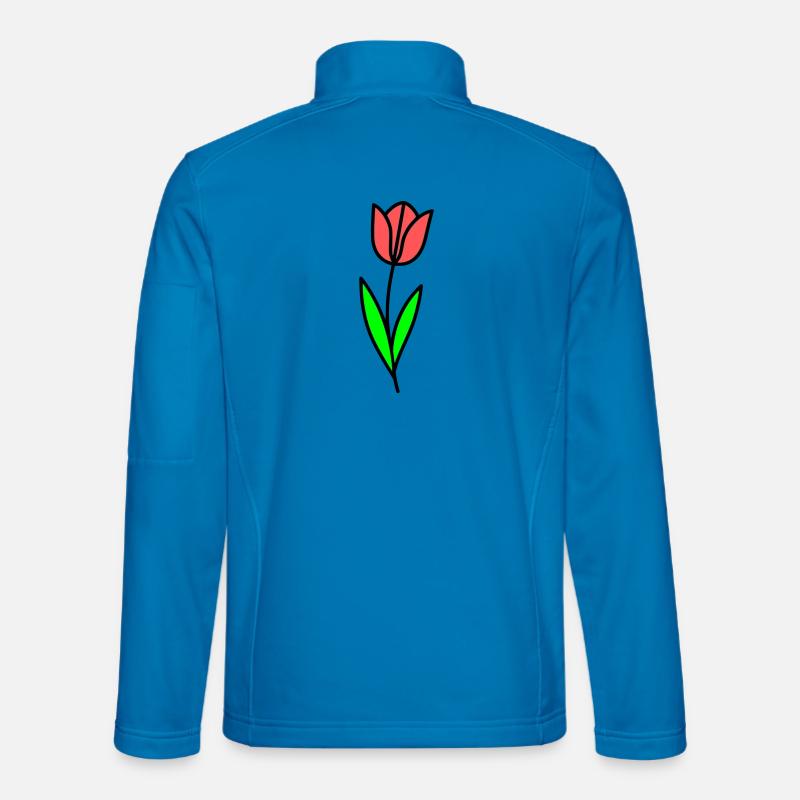Tulip Flower Blossom Comic - Unisex Softshell Jacket - light blue