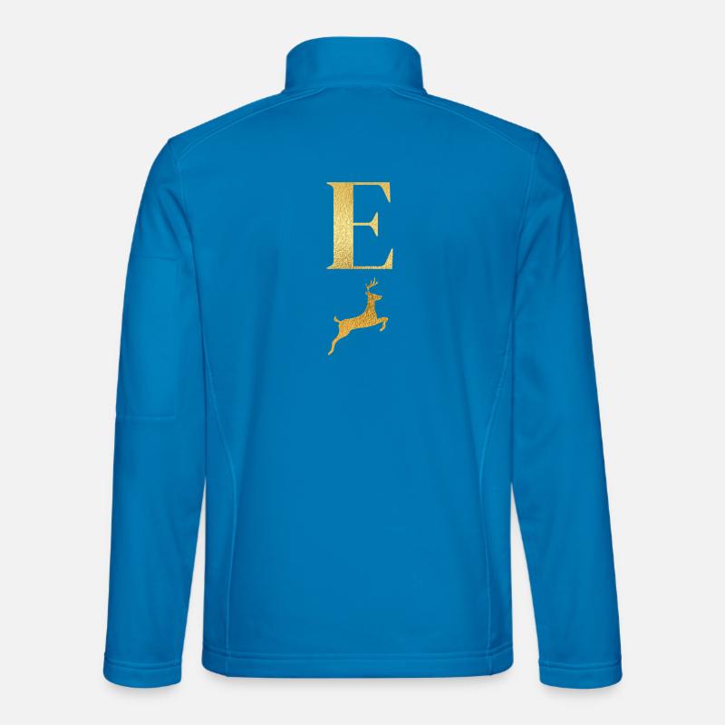 Buchstabe e goldener Hirsch - Geschenkidee - Unisex Softshelljacke - Lichtblau